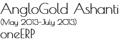AngloGold Ashanti (May 2013–July 2013)
oneERP